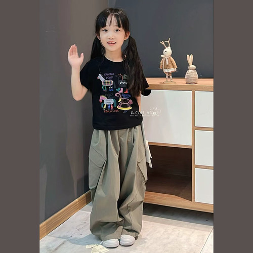 潮牌koala！正品！女童中大童可亲子超洋气辣妹小短款短袖T恤