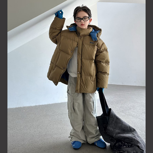 品牌正品!纯正90白鸭绒!男童女童巨蓬松超洋气拼色厚实羽绒服