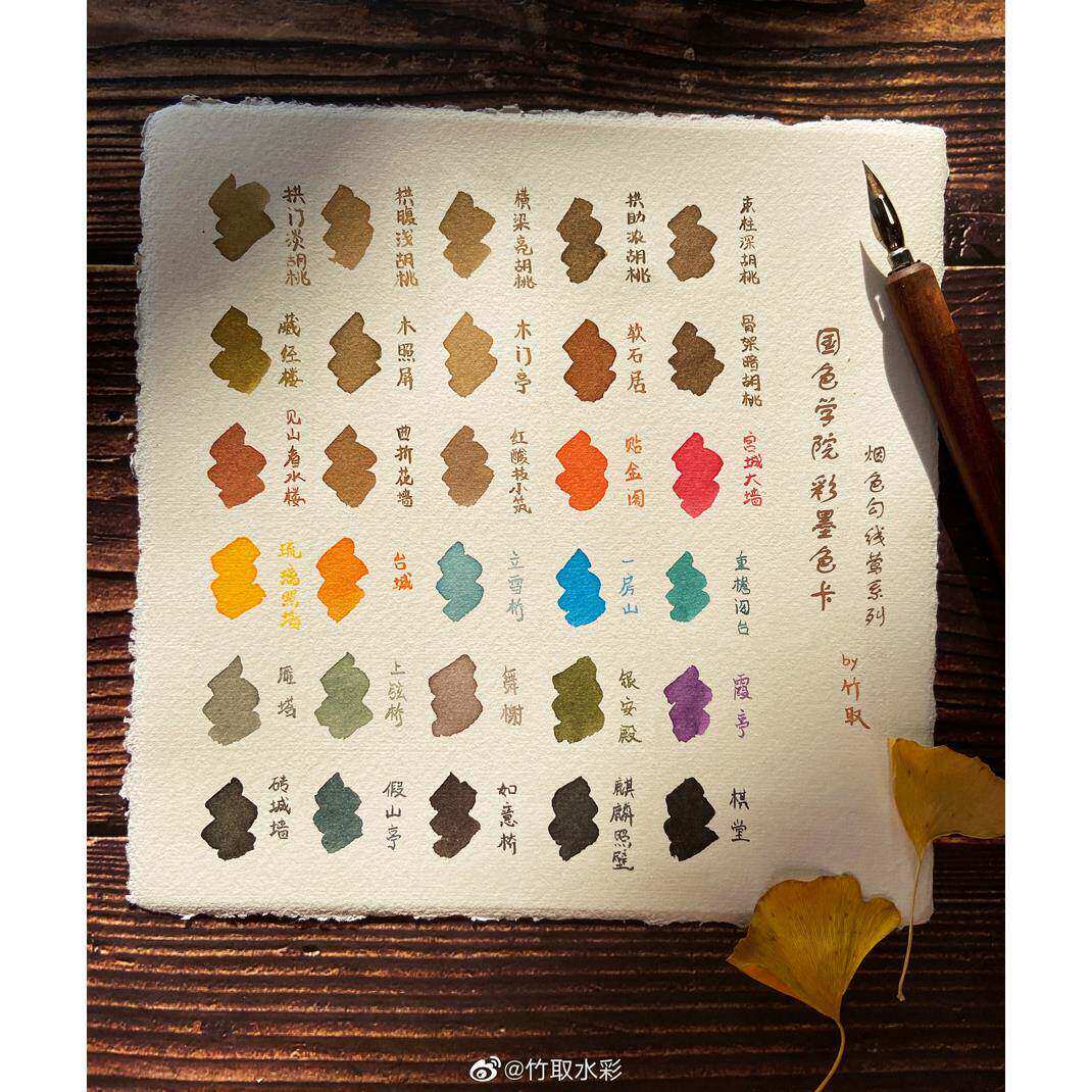 30ml分钟级防水墨水《造园》棕色见山看水楼软石居 钢笔淡