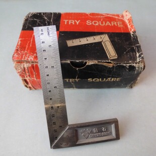 九十年代老货钻石牌铁座角尺150迷你小角尺木工拐尺方尺质量一般