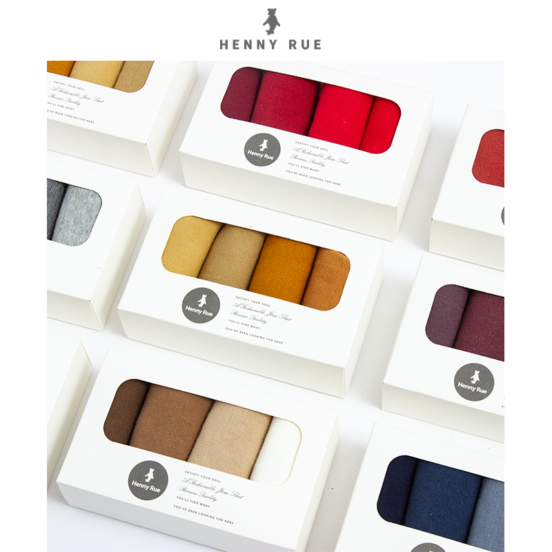 HENNY RUE春秋季日系莫兰迪色ins百搭中筒韩国学院风纯色女短袜棉