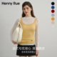 HENNY RUE亨尼露春夏法式 含羊毛针织吊带背心女清爽俏皮撞色上衣