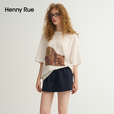 HENNY RUE亨尼露小熊插画联名印花短袖