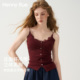 HENNY RUE亨尼露春夏女士蕾丝花边v领带杯吊带修身 显瘦