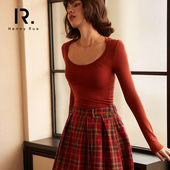 HENNY RUE亨尼露秋冬喊羊绒蛋白养肤衣女打底内衣保暖长袖 外穿