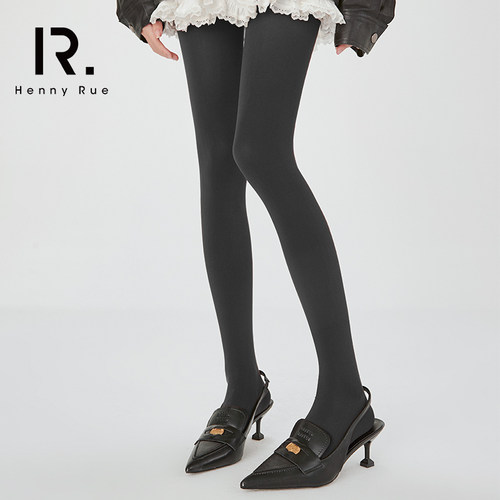 HENNY RUE亨尼露春秋冬女士80D美腿塑形微压显瘦黑色打底连裤袜