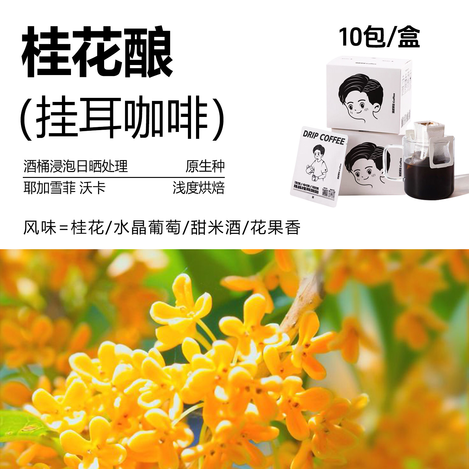 精品手冲挂耳咖啡阿拉比卡桂花酿
