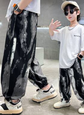 男童裤子夏季超薄款夏装男孩防蚊裤夏天束脚帅气百搭宽松大童长裤