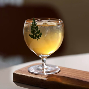 复古简约风咖啡杯冰美式 拿铁杯矮脚玻璃果汁杯特调饮品杯鸡尾酒杯