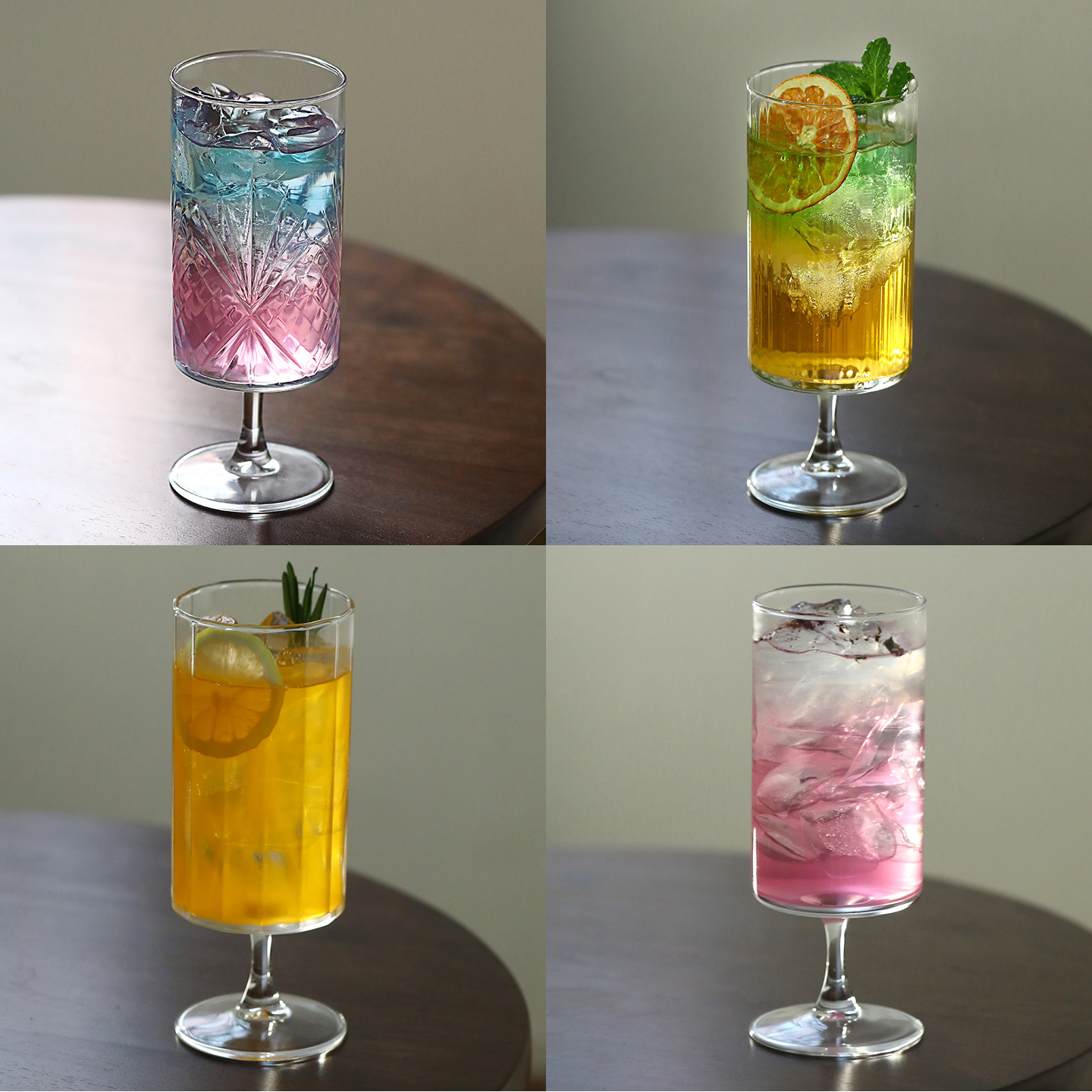 水晶玻璃果汁饮品杯特调鸡尾酒杯耐热茶饮杯高脚红酒杯气泡水杯子