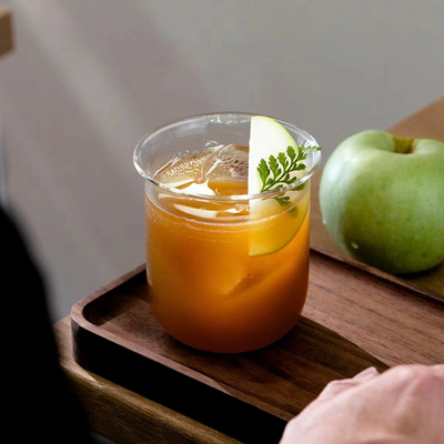 胖胖扩口圆底杯高硼硅玻璃商用加厚防爆耐热可爱拿铁咖啡杯300ml