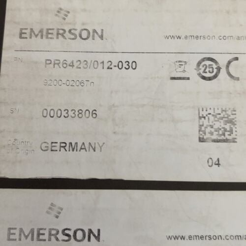议价EMERSON振动传感器PR6423/012PR6423-012PR6423012