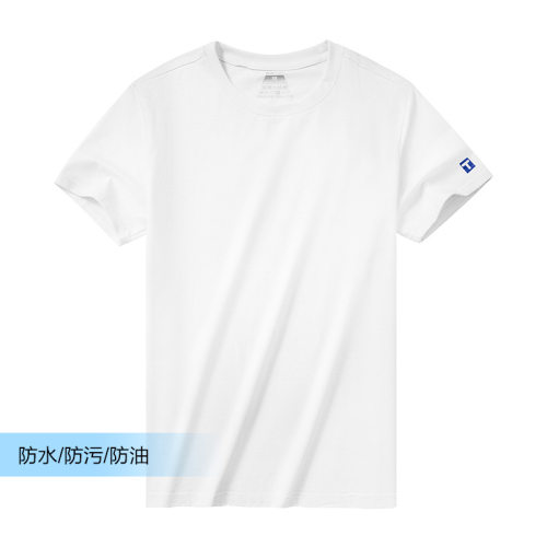 新品三代水云棉三防休闲纯色白T恤男女经典圆领纯棉防污渍T恤修身