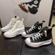 CONVERSE匡威Run 166800C 增高帆布鞋 Star Hike高帮帆布流星厚底鞋