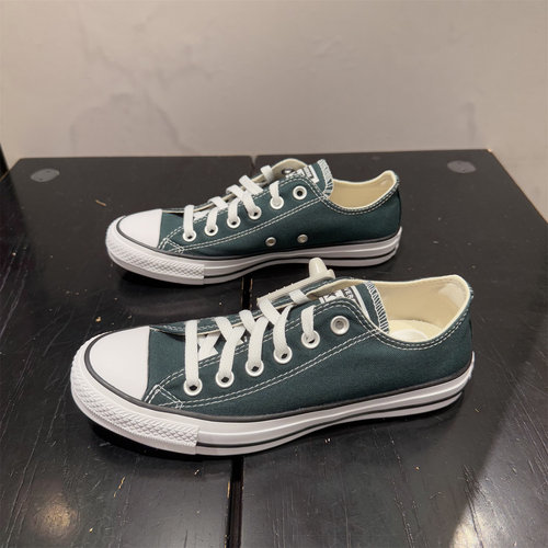 CONVERSE匡威 All Star深绿色经典男女低帮休闲透气帆布鞋A18101C