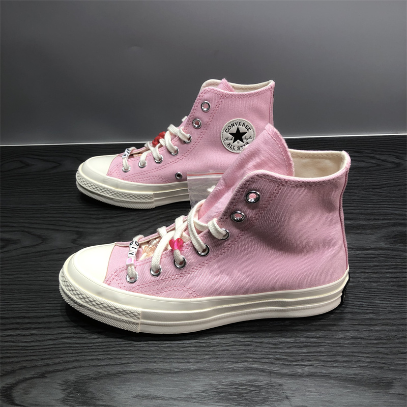 CONVERSE匡威1970S女子粉红色高帮蝴蝶图案DIY坠饰帆布鞋 A06095C