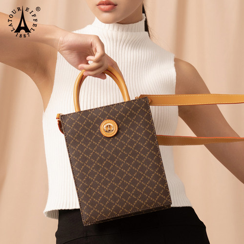 艾菲尔经典老花托特包洋气女包