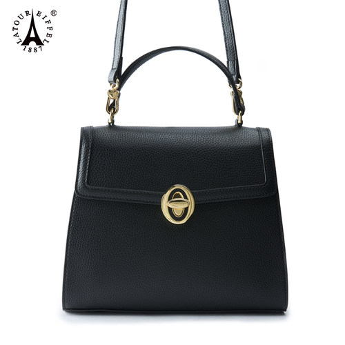 艾菲尔女士斜挎包纯色拼接