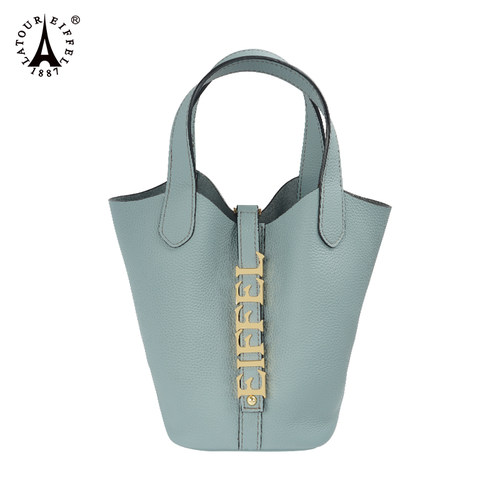 艾菲尔手挽菜篮子包包纯色小包包