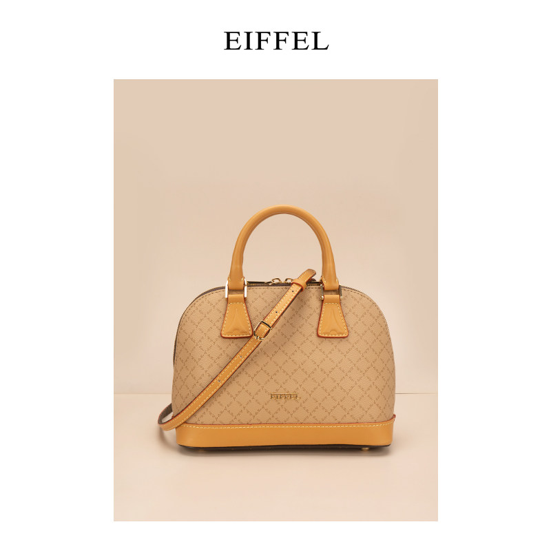 Eiffel/艾菲尔正品女包经典贝壳包单肩老花斜挎包印花拼色手提包