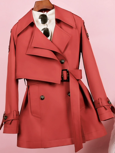 Плащ, красная осенняя куртка для отдыха, длинное пальто, подходит для подростков