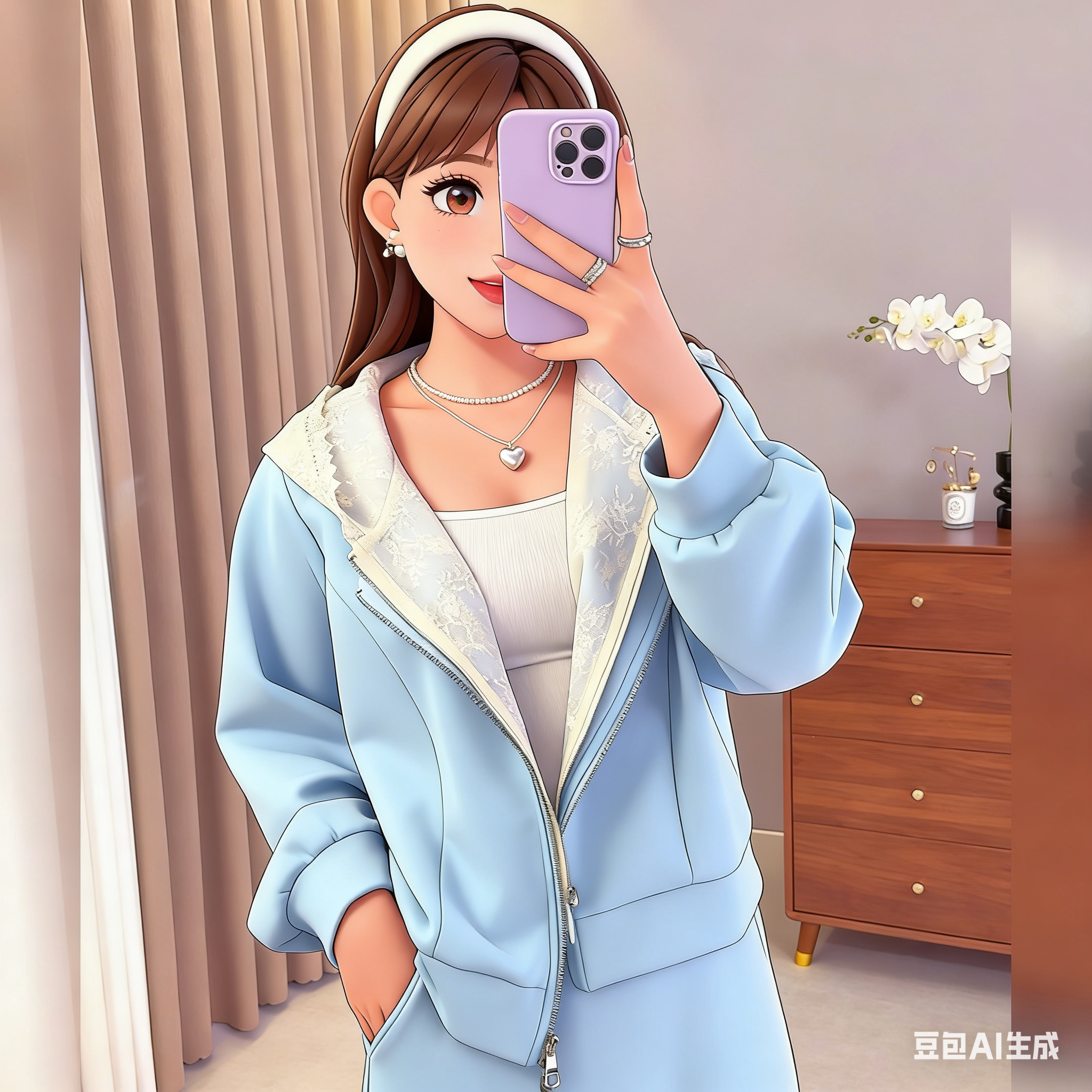 大码休闲打底拼接拉链连帽卫衣宽松口袋纯色拼接蕾丝上衣气质撞色