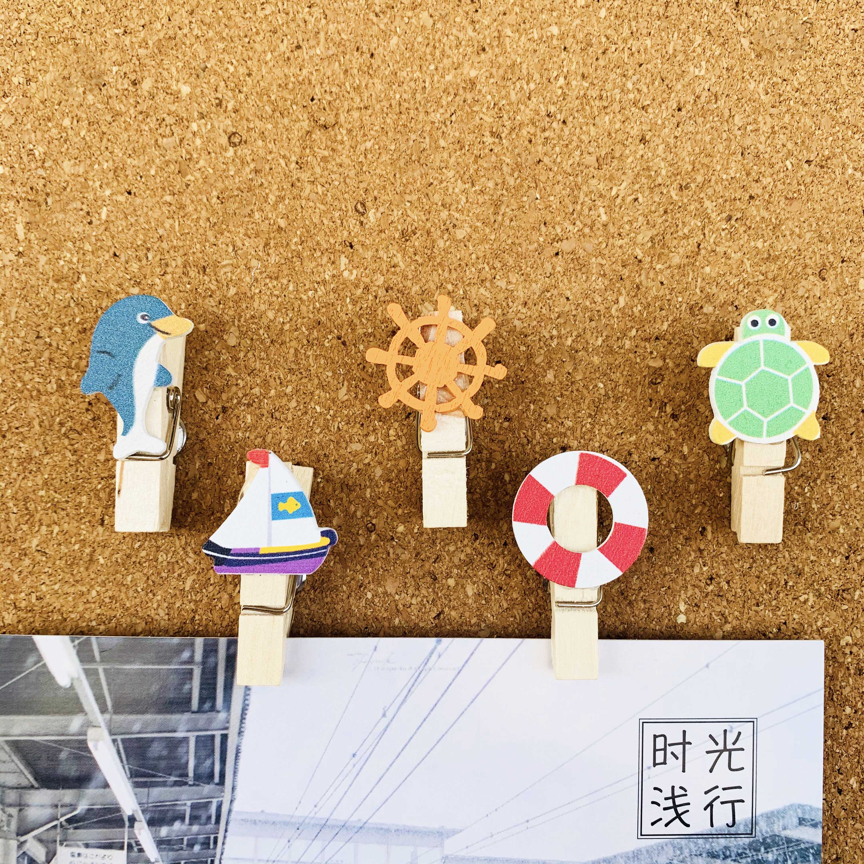5个 海洋主题夹子 小网红书ins不伤照片图钉 留言毛毡软木板按钉