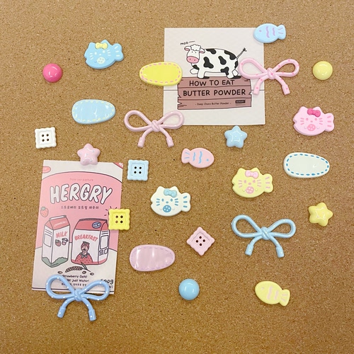 韩国ins粉蓝色少女心蝴蝶结图钉