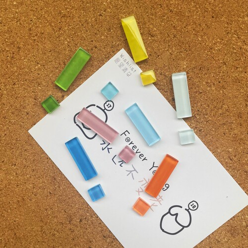 14个装 长方形马赛克图钉彩色ins工字钉软木板按钉毛毡板装饰钉