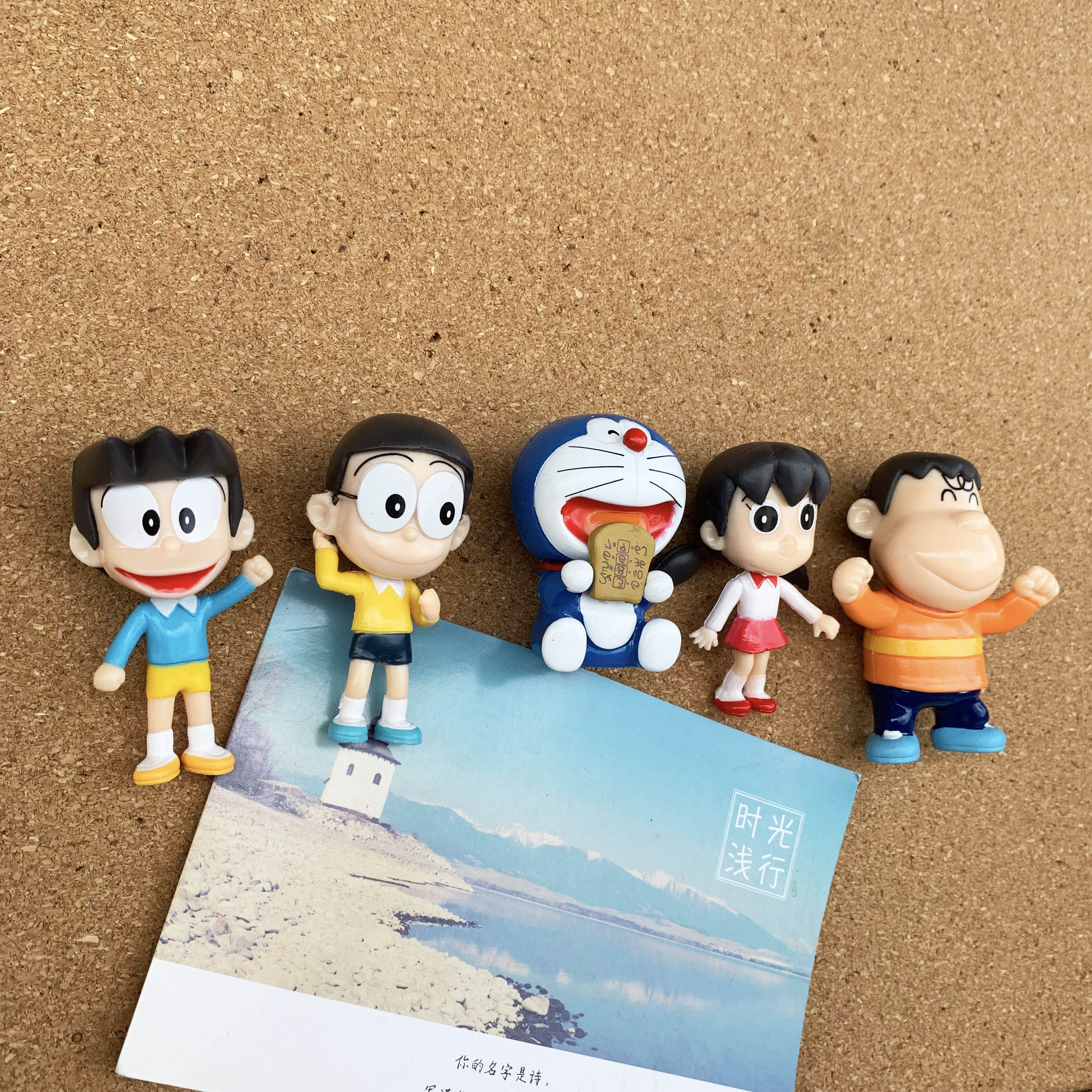 5个/套 蓝胖子立体卡通猫按钉彩色钉子创意墙面软木装饰图钉