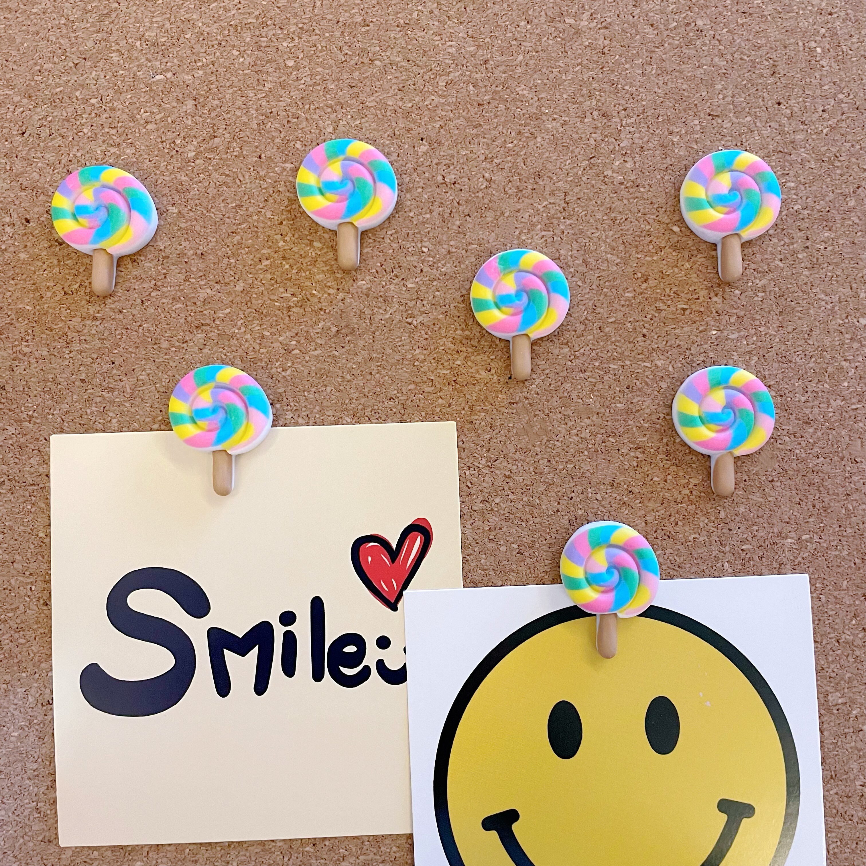 10个 ins彩虹棒棒糖图钉软木板图钉照片墙装饰钉留言板毛毡板按钉
