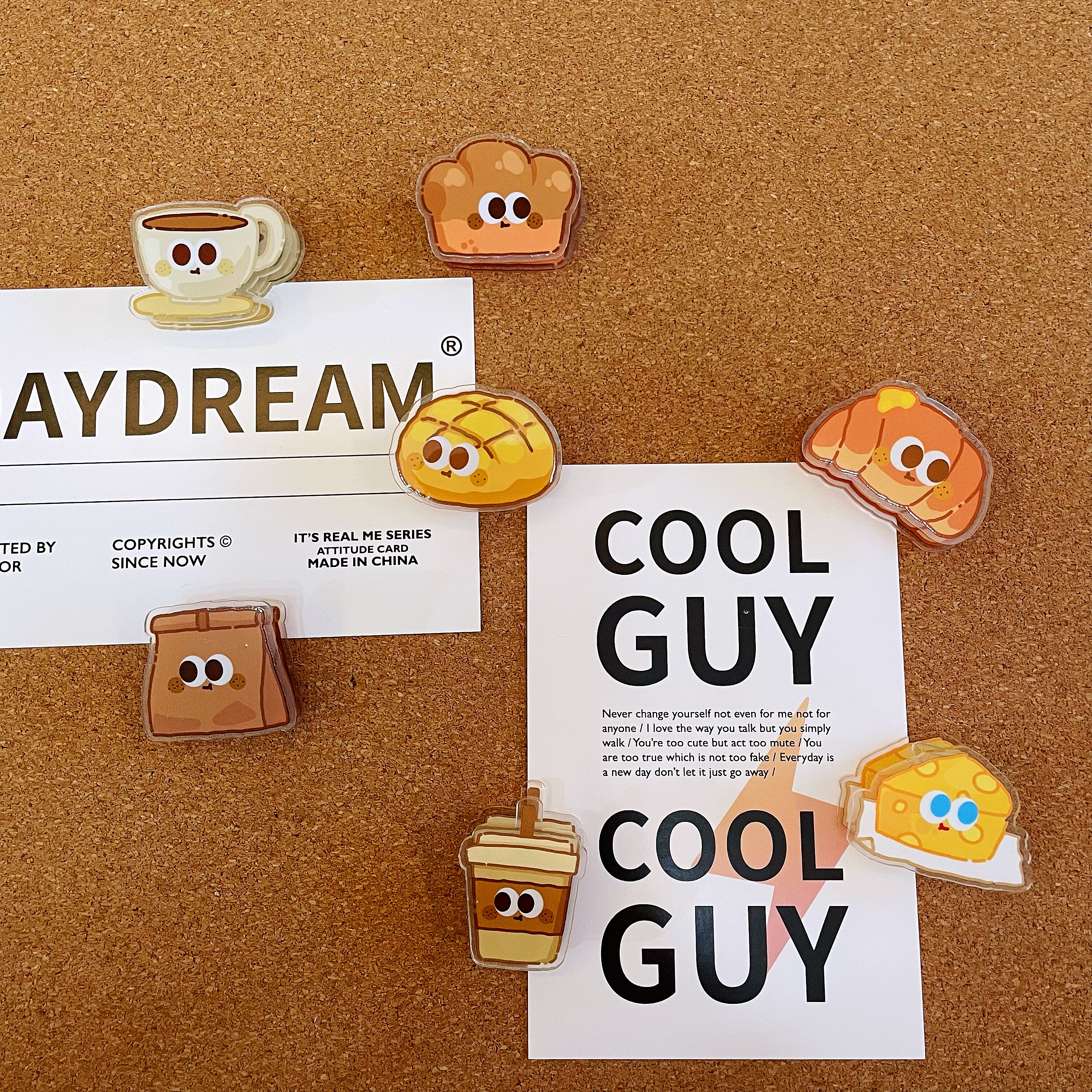 韩国ins咖啡面包无痕夹子图钉