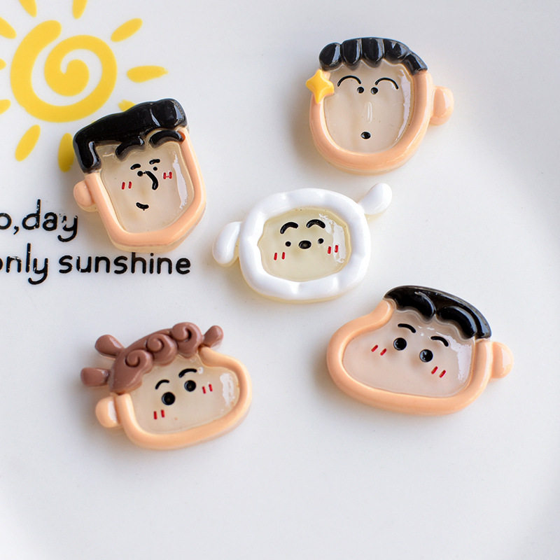 5个 创意可爱小白小新卡通图钉软木板毛毡板彩色按钉照片墙装饰