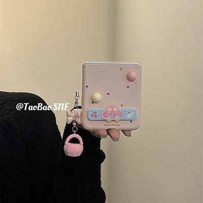 ins泼墨点点支架适用Pocket2华为Pura X手机壳小米MIXFlip2折叠FindN3Flip三星Zflip6/5女novaFlip/荣耀VFlip