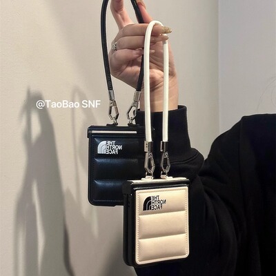 ins潮牌北面羽绒服适用华为pocket2/s折叠屏手机壳小米mixflip创意三星Galaxyzflip6/5/4全包p50pocket情侣款