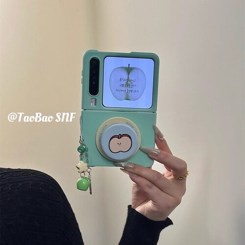 ins苹果表情适用PuraX华为Pocket2手机壳小米MIXFlip2折叠FindN3Flip三星Zflip6/5磁吸支架novaFlip荣耀VFlip