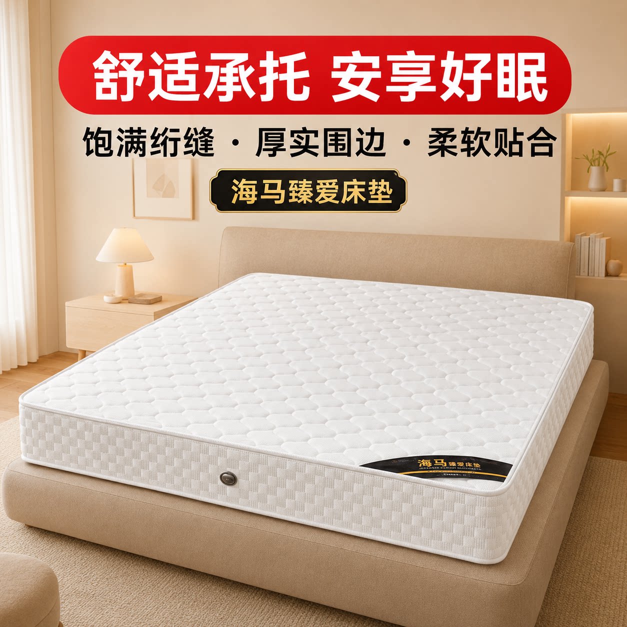 床垫180x200家用卧室独立弹簧乳胶软垫20cm厚1米5租房专用硬椰棕图片