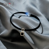 Черное короткое ожерелье, чокер, брендовая цепочка до ключиц, коллекция 2022, простой и элегантный дизайн