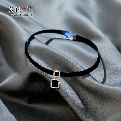 Черное короткое ожерелье, чокер, брендовая цепочка до ключиц, коллекция 2022, простой и элегантный дизайн