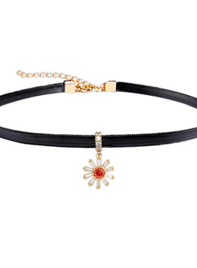 超美修饰脖子短款黑色颈链