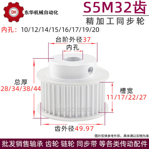 S5M32齿精加工带台同步轮