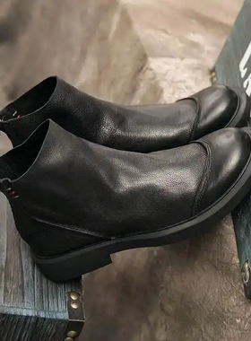 帕达索男士冬季加绒英伦潮马丁靴时尚真皮短靴高帮工装靴90922