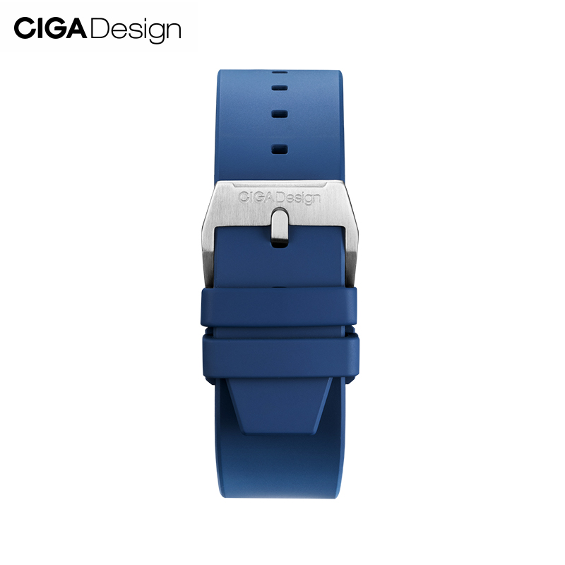 CIGA design玺佳品牌定制蓝色星球氟橡胶表带22mm原装正品配件