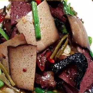 陕南正宗石泉猪血豆腐血丸子血粑粑农家传统手工柴火烟熏食品真空