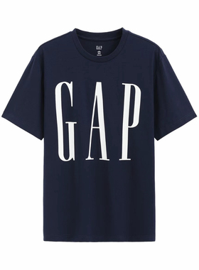 Gap男女装春季款纯棉印花logo圆领短袖T恤宽松上衣725624羊仓