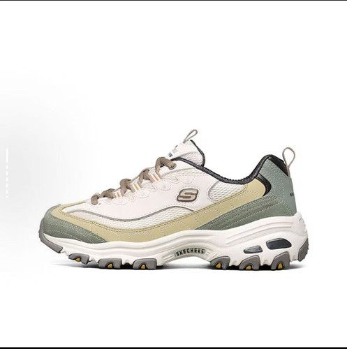 斯凯奇/Skechers DLITES 1.0奶茶熊女增高熊猫鞋百搭橄榄绿老爹鞋