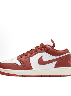 Jordan Air Jordan 1 运动舒适耐磨低帮篮球鞋白红男女同款fj3465