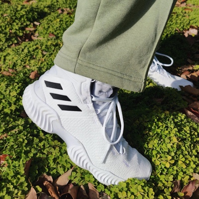 adidas Pro Bounce 2018 时尚百搭 减震防滑 中帮篮球鞋 男款米白