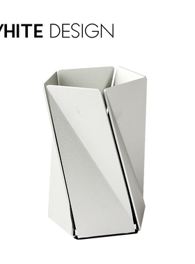 White Design 创意金属扭转铝合金笔筒 简洁桌面收纳高端文具