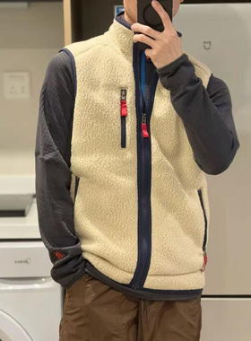 BP自制 B塔平替纯色复古经典保暖抓绒羊毛马甲冬款背心外套